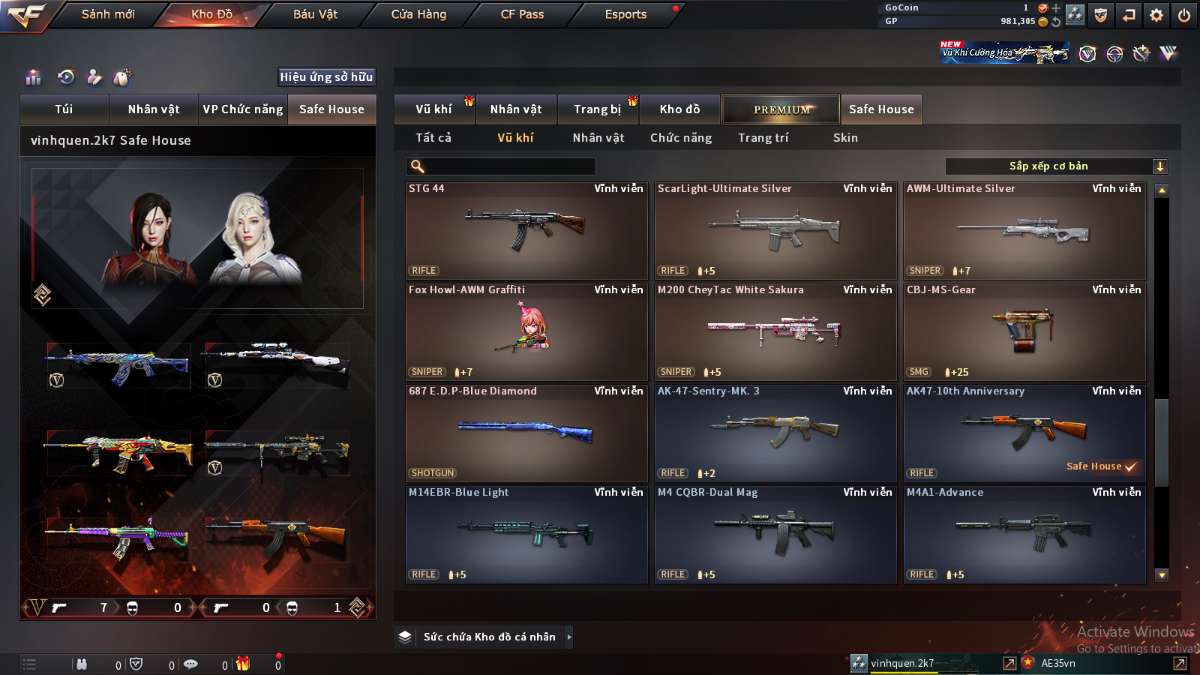 shop acc cf uy tin gia re